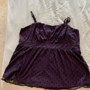 Purple polka dot top